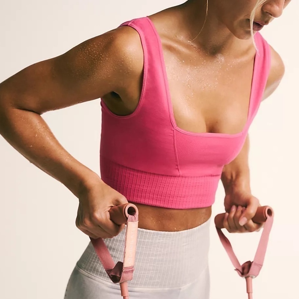 Free People Square Neck Bra Top Pink Size M/L